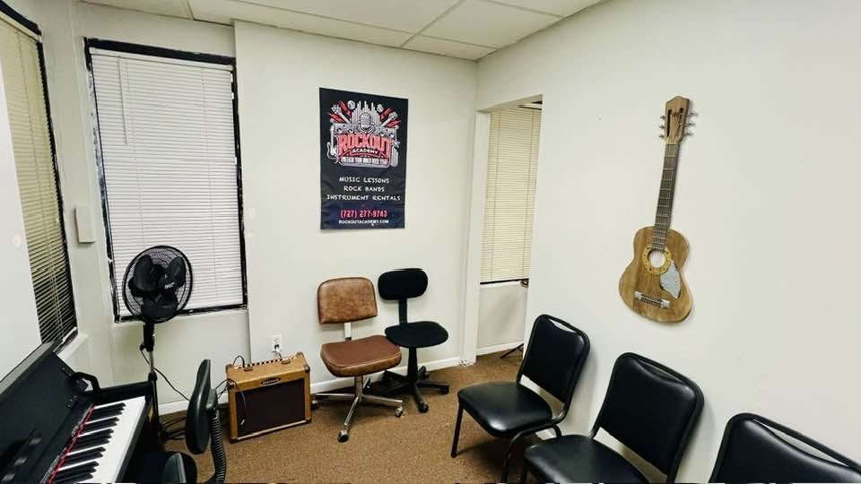 A room set up for lessons and recording sessions
