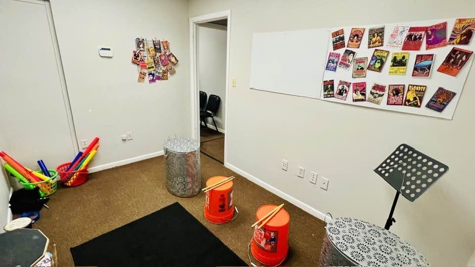 A practice room inside Rock Out Academy